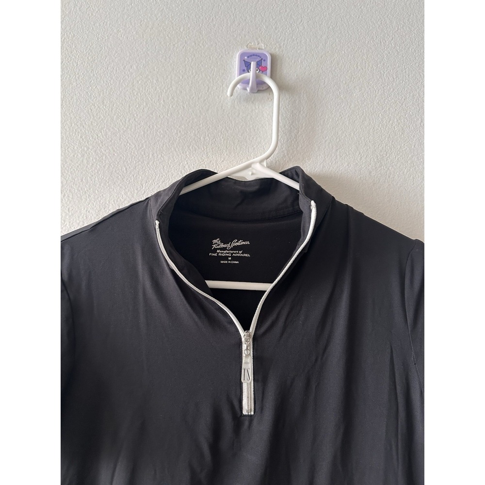 The Tailored Sportsman 1/4 Zip Short Sleeve Women's Size Medium Black Equestrian - Picture 2 of 9